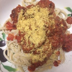 Home made pasta with tomato sauce and beanballs - midorigreen.co.uk