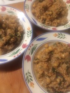 three bowls of rice with chickpeas, chards and spices - veg bag meals - midorigreen.co.uk